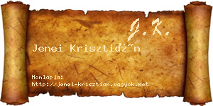 Jenei Krisztián névjegykártya